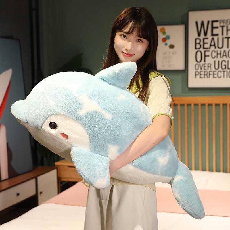 Brigg the Adorable Blue Fluffy Dolphin Plush Toy