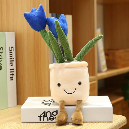 Charming Plush Bubbly Tulip Flower Pot