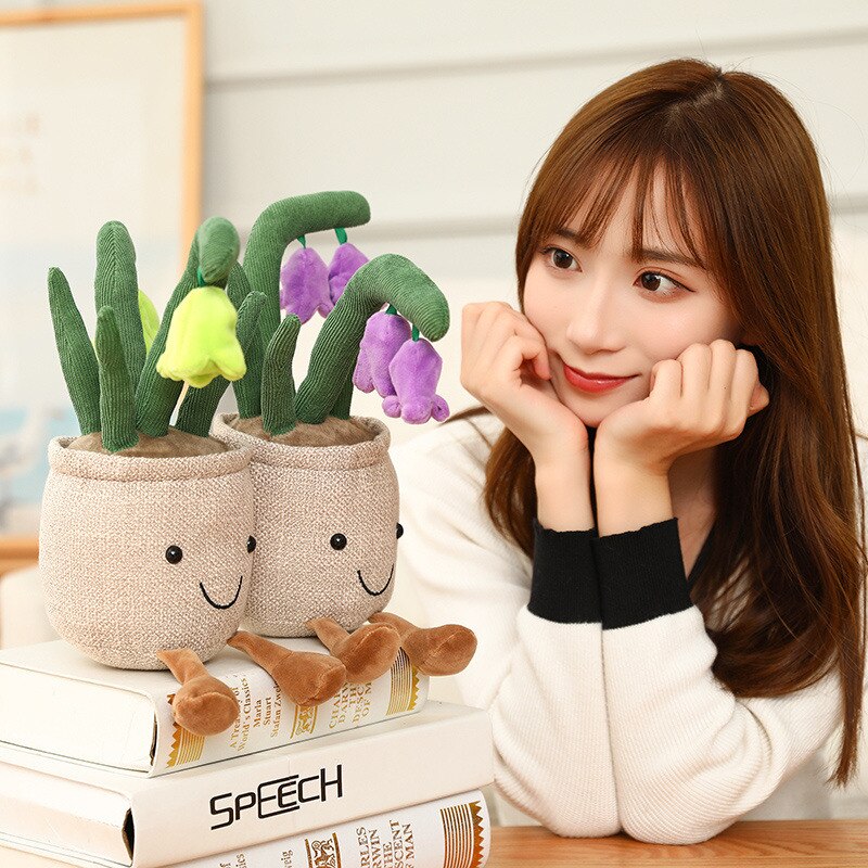 Charming Buddy Bell Flower Pot Plush Toy