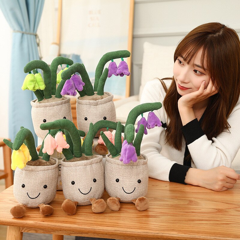 Charming Buddy Bell Flower Pot Plush Toy