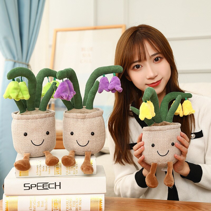 Charming Buddy Bell Flower Pot Plush Toy