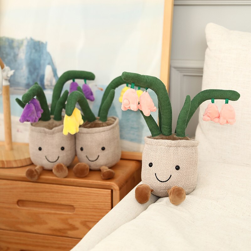 Charming Buddy Bell Flower Pot Plush Toy