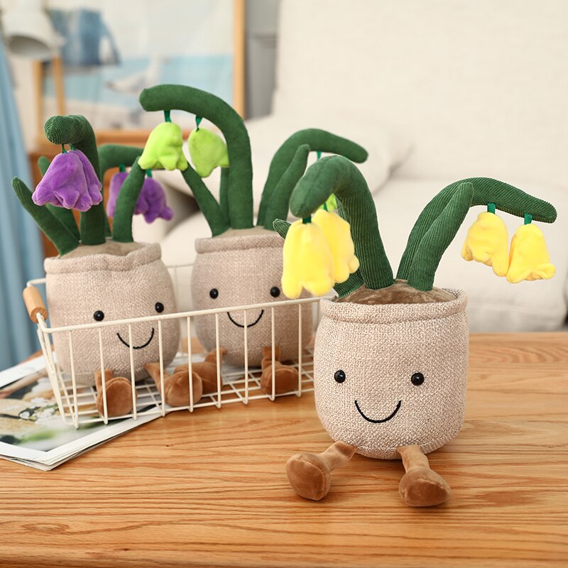 Charming Buddy Bell Flower Pot Plush Toy