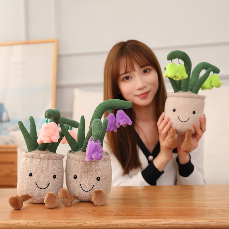 Charming Buddy Bell Flower Pot Plush Toy