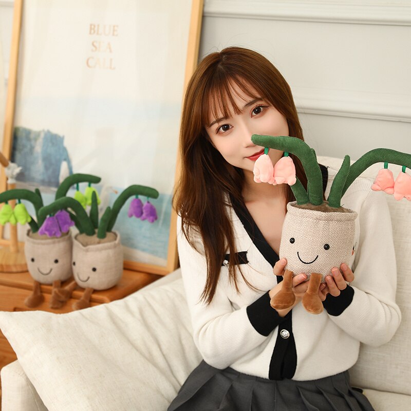 Charming Buddy Bell Flower Pot Plush Toy