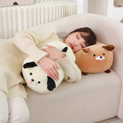 Adorable White and Brown Dog Plush Companions