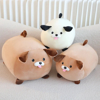 Adorable White and Brown Dog Plush Companions