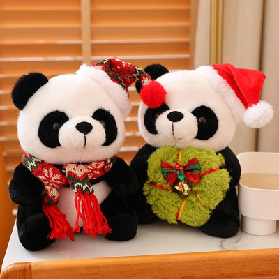 Adorable Santa Panda Holiday Plush Toys