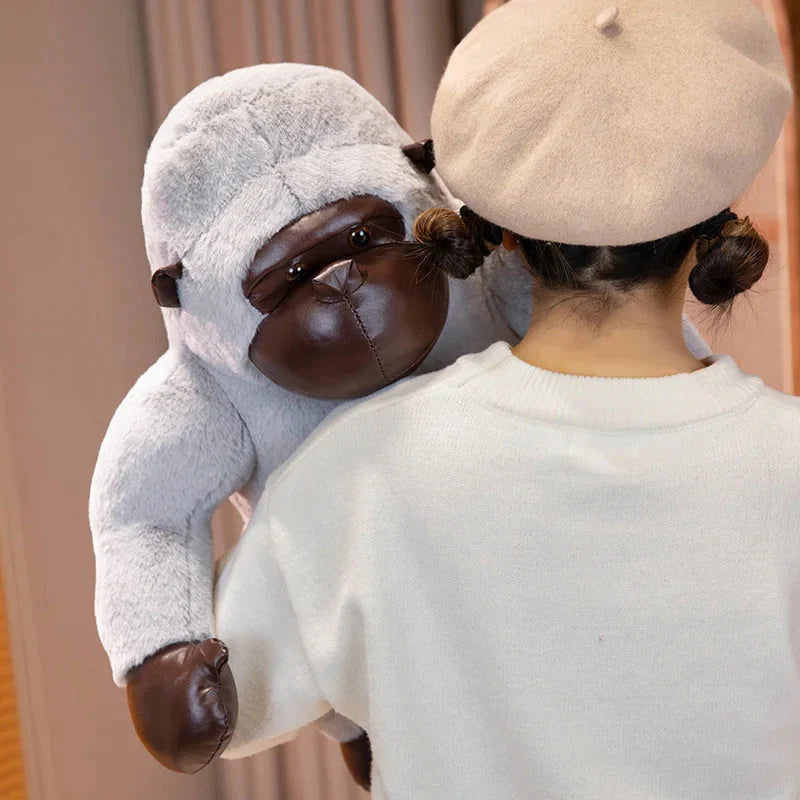 Adorable Chunky Black and Silver Gorilla Ape Plush Toys