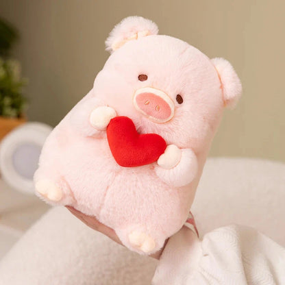 Adorable Chunky Love Heart Piggy Plush Toy