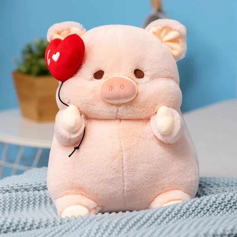 Adorable Chunky Love Heart Piggy Plush Toy