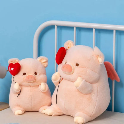Adorable Chunky Love Heart Piggy Plush Toy