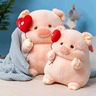 Adorable Chunky Love Heart Piggy Plush Toy