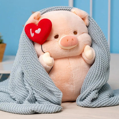 Adorable Chunky Love Heart Piggy Plush Toy