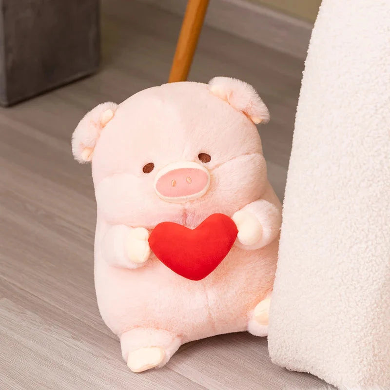 Adorable Chunky Love Heart Piggy Plush Toy