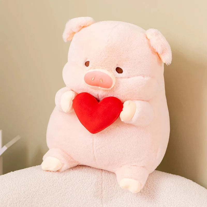 Adorable Chunky Love Heart Piggy Plush Toy