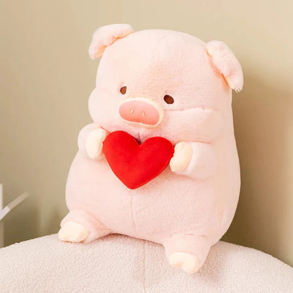 Adorable Chunky Love Heart Piggy Plush Toy