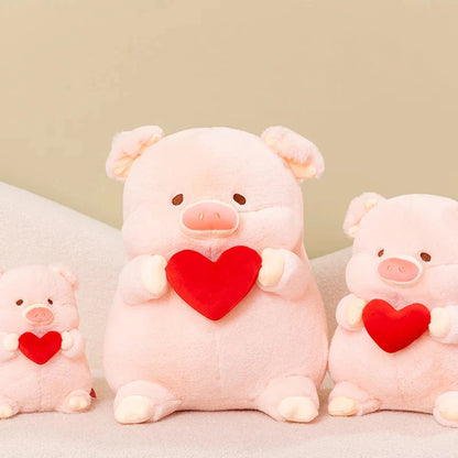 Adorable Chunky Love Heart Piggy Plush Toy