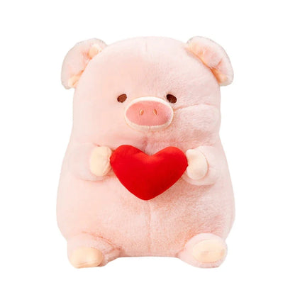 Adorable Chunky Love Heart Piggy Plush Toy