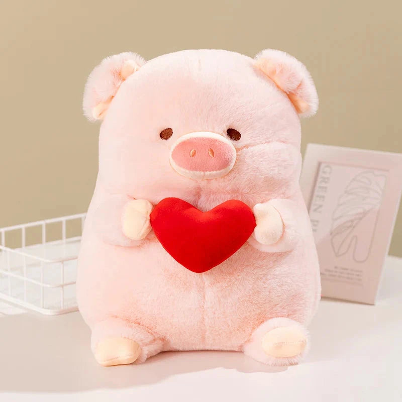 Adorable Chunky Love Heart Piggy Plush Toy
