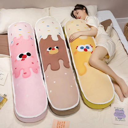 Vibrant Ice Cream Long Plush Pillow Toy