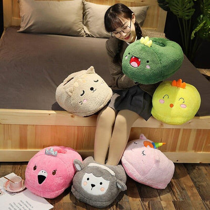 Snuggly 2-in-1 Animal Plush Slippers for Ultimate Comfort