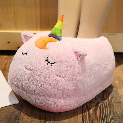 Snuggly 2-in-1 Animal Plush Slippers for Ultimate Comfort