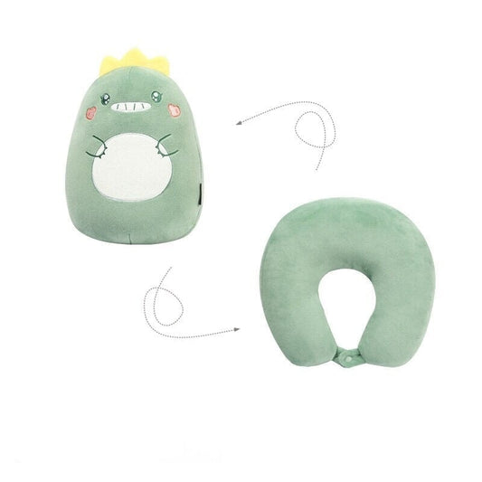Dino 2-in-1 Neck Support Travel Pillow & Cuddly Plush Companion