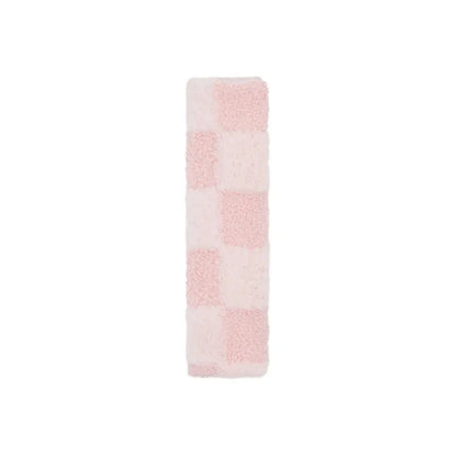 Cozy Fluffy Checkered Plush Car Seat Belt Cover for Ultimate Comfort