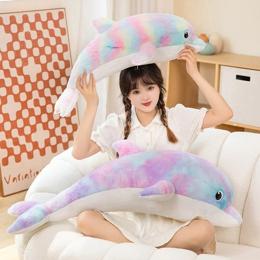 Adorable Fluffy Galaxy Dolphin Stuffed Animals