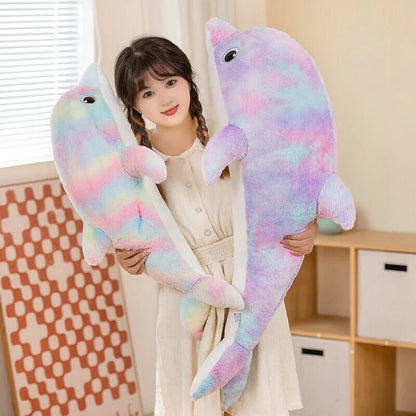 Adorable Fluffy Galaxy Dolphin Stuffed Animals