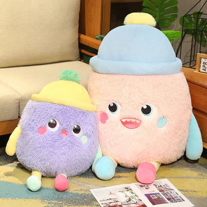 Adorable Fluffy Monster Milk Bottle Plush Toy