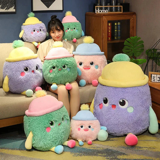 Adorable Fluffy Monster Milk Bottle Plush Toy