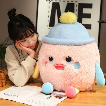 Adorable Fluffy Monster Milk Bottle Plush Toy