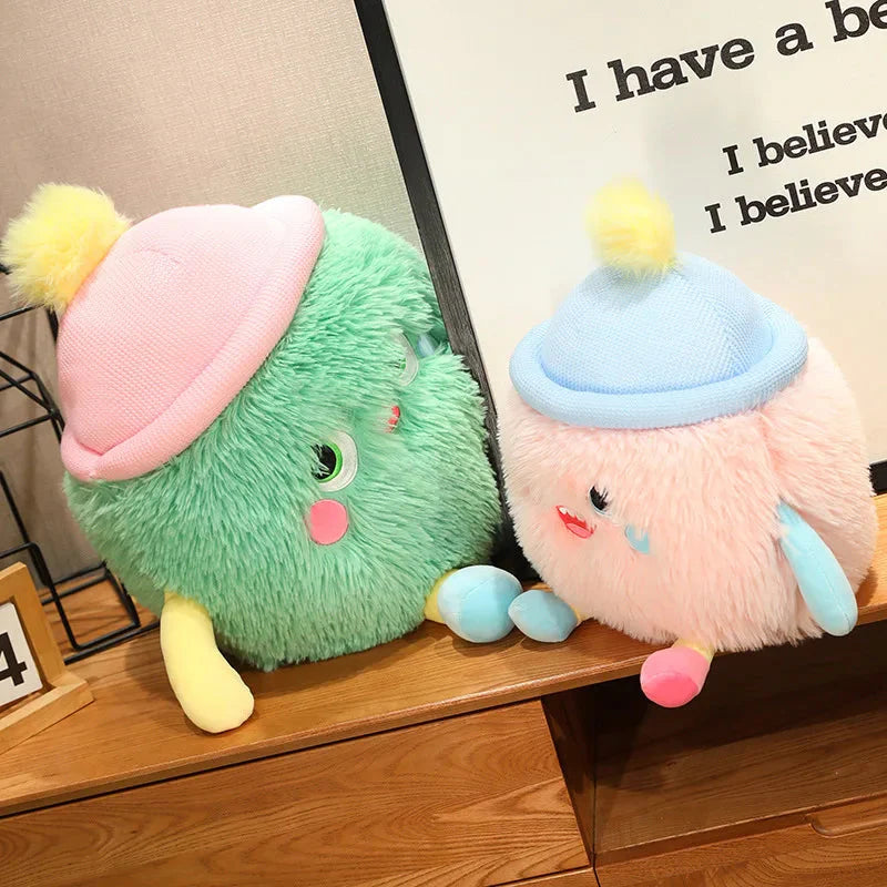 Adorable Fluffy Monster Milk Bottle Plush Toy