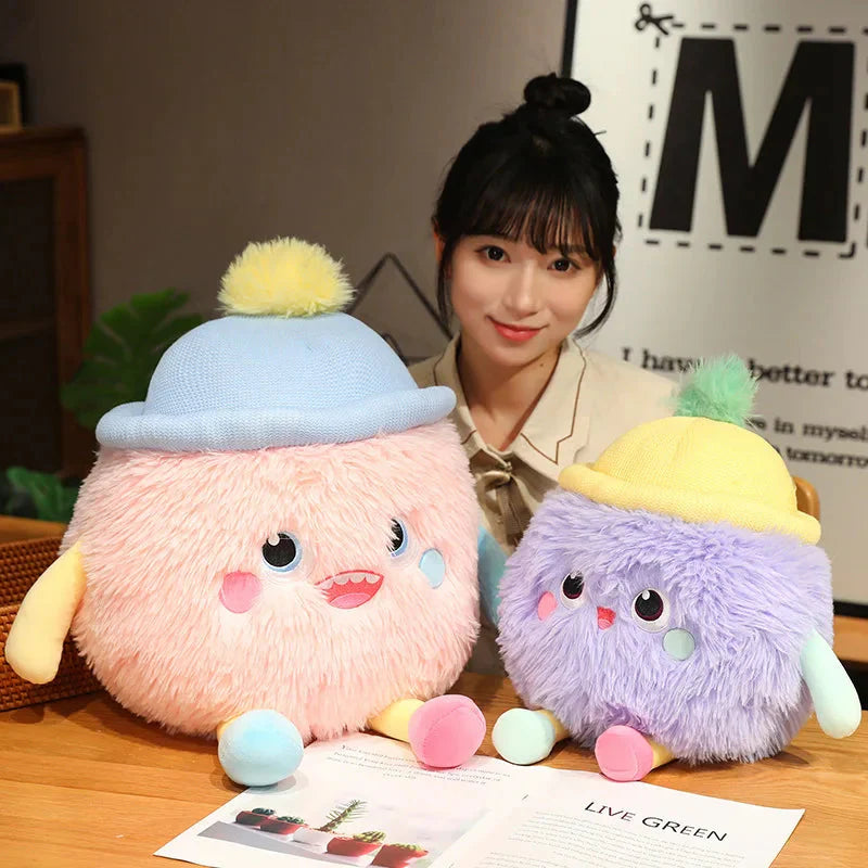 Adorable Fluffy Monster Milk Bottle Plush Toy
