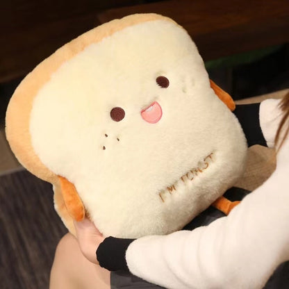 Cozy Fluffy Toastie Bread Plush Hand Warmers