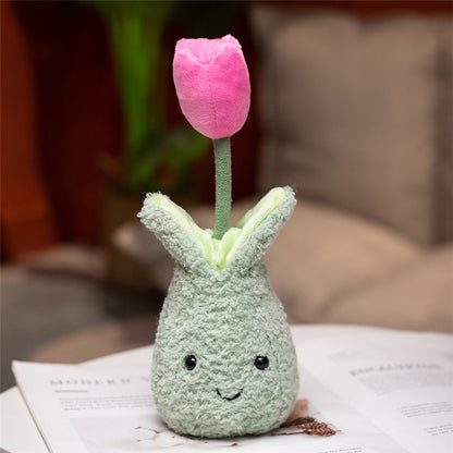 Adorable Cuddly Tulip Plushie - 22cm Flower Pot Collection