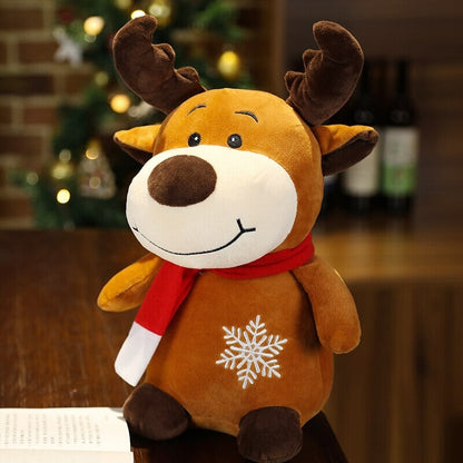 Adorable Holiday Plushies: Santa, Reindeer, and Snowman Characters