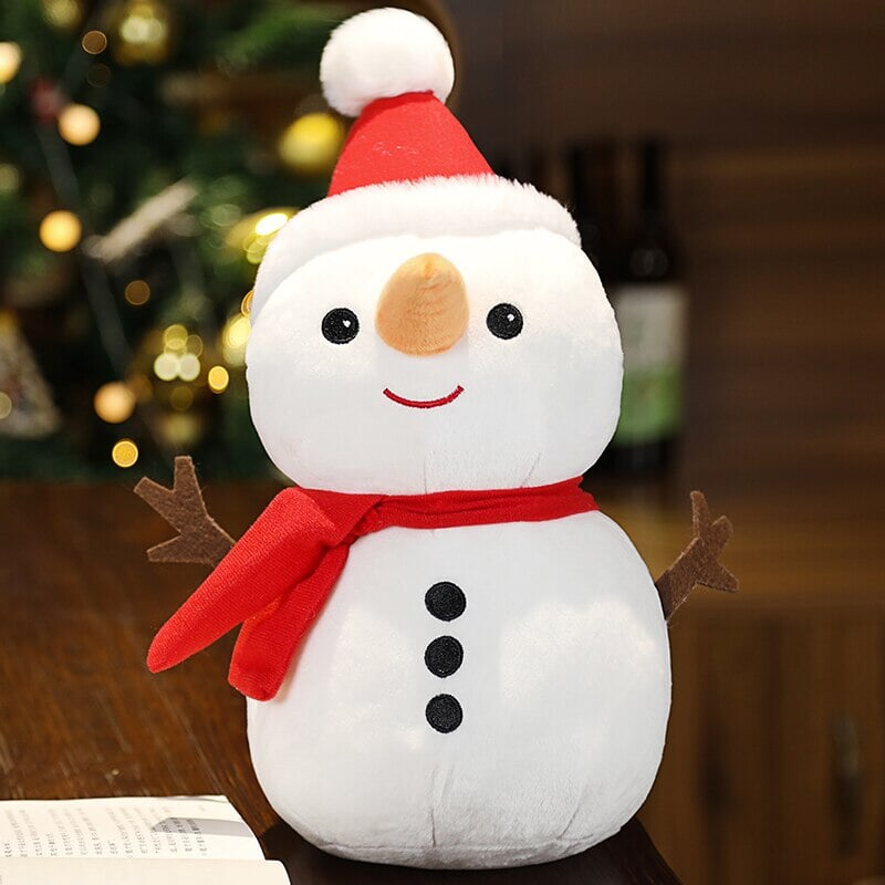 Adorable Holiday Plushies: Santa, Reindeer, and Snowman Characters