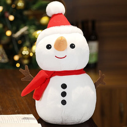 Adorable Holiday Plushies: Santa, Reindeer, and Snowman Characters
