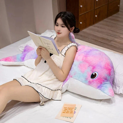 Vibrant Galaxy Rainbow Dolphin Plush Toys