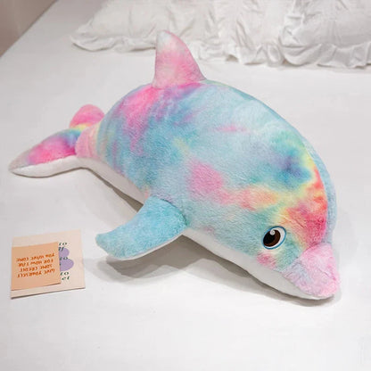 Vibrant Galaxy Rainbow Dolphin Plush Toys