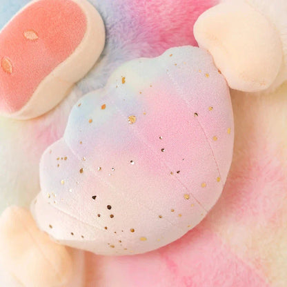 Sparkling Galaxy Rainbow Pig Plushie with Shell