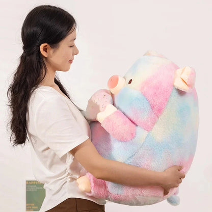 Sparkling Galaxy Rainbow Pig Plushie with Shell