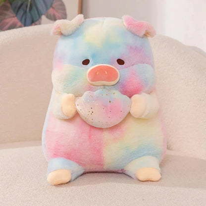 Sparkling Galaxy Rainbow Pig Plushie with Shell