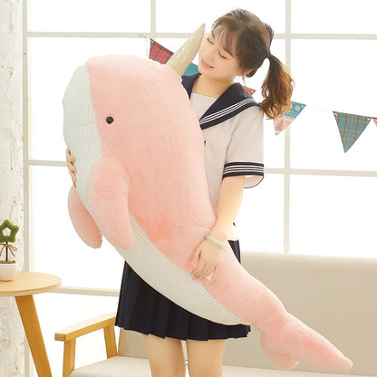 Adorable Giant Blue and Pink Narwhal Plush Toys