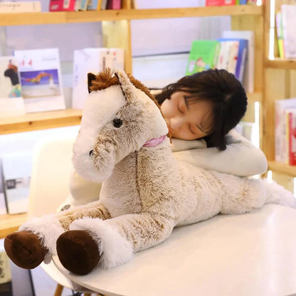 Luxuriously Soft and Adorable Giant Brown and Gray Horse Plush Toy