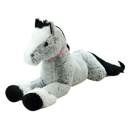Luxuriously Soft and Adorable Giant Brown and Gray Horse Plush Toy