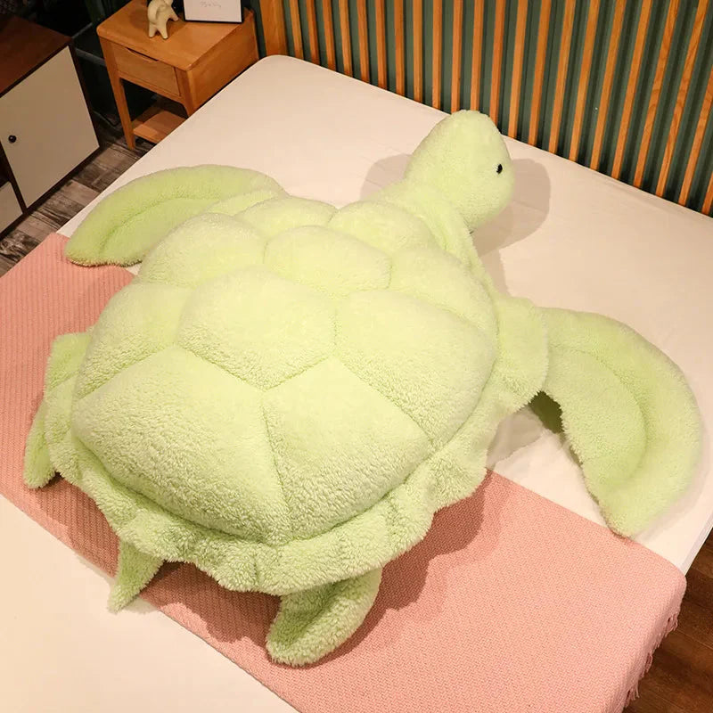 Adorable Gigantic Fluffy Turtle Plush Toy